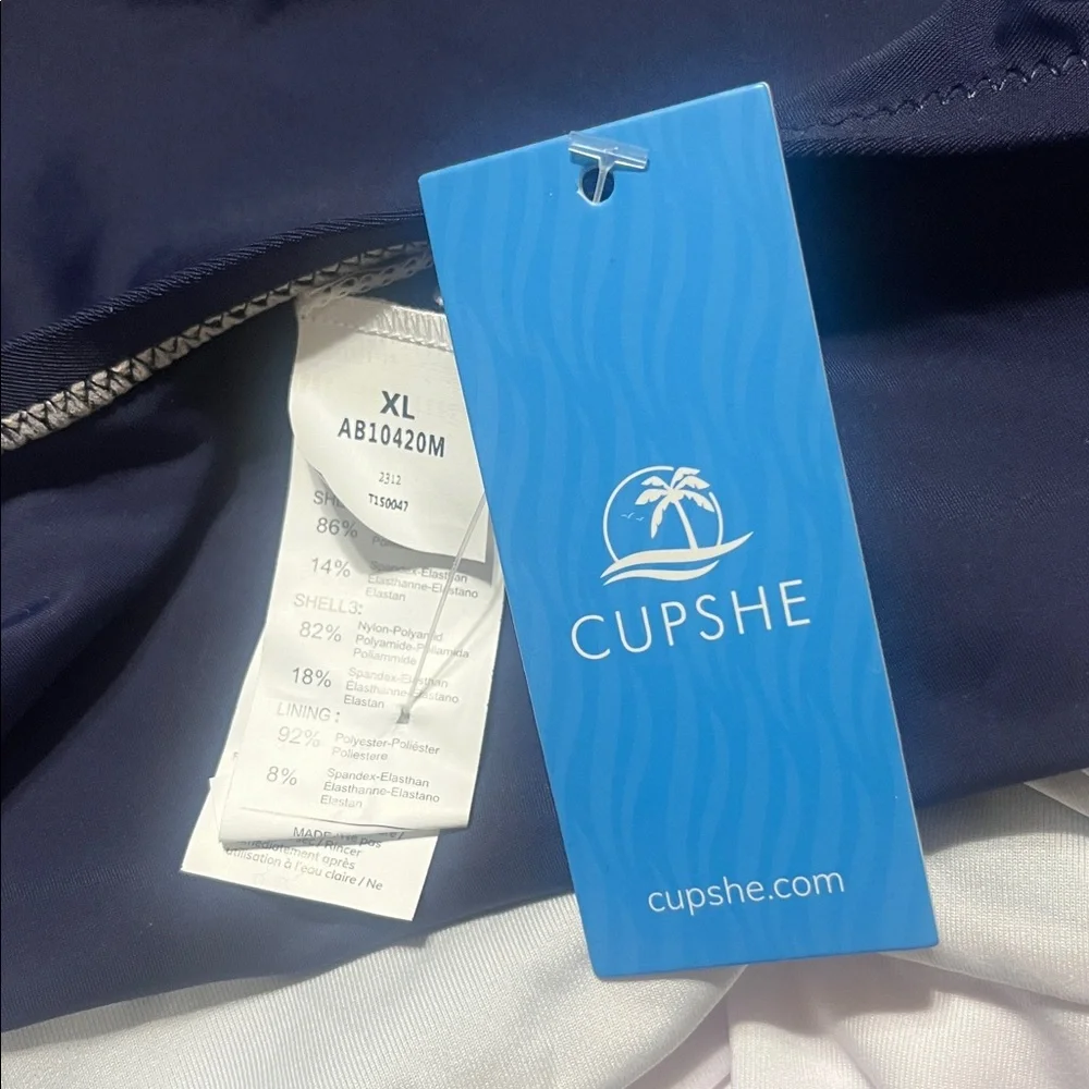 Cupshe OnePiece Swimsuit SzXL Colorblock Peach/Olive/Navy Beach/Pool/Resort Wear